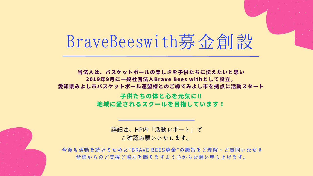 BraveBeeswith募金創設